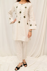 Off White Women CO-ORDS Set Stitched Suit VW06-A