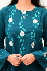 Aqua Green Women CO-ORDS Set Stitched Suit