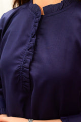 Navy Blue Women CO-ORDS Set Stitched Suit (All Season) VW01-B