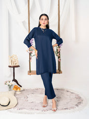 Blue Women CO-ORDS Set Stitched Suit (All Season) VW04-B