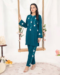 Aqua Green Women CO-ORDS Set Stitched Suit