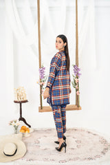 Check Pattern Women CO-ORDS Set Stitched Suit (All Season) VW08