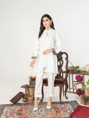 White Geom Women CO-ORDS Set Stitched Suit VW02-B