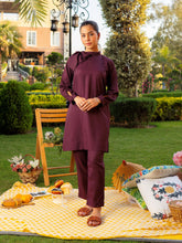 Burgundy Women CO-ORDS Set Stitched Suit (All Season) VW09