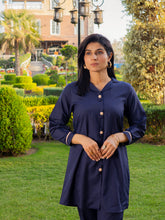 Navy Blue Women CO-ORDS Set Stitched Suit (All Season) VW03-B