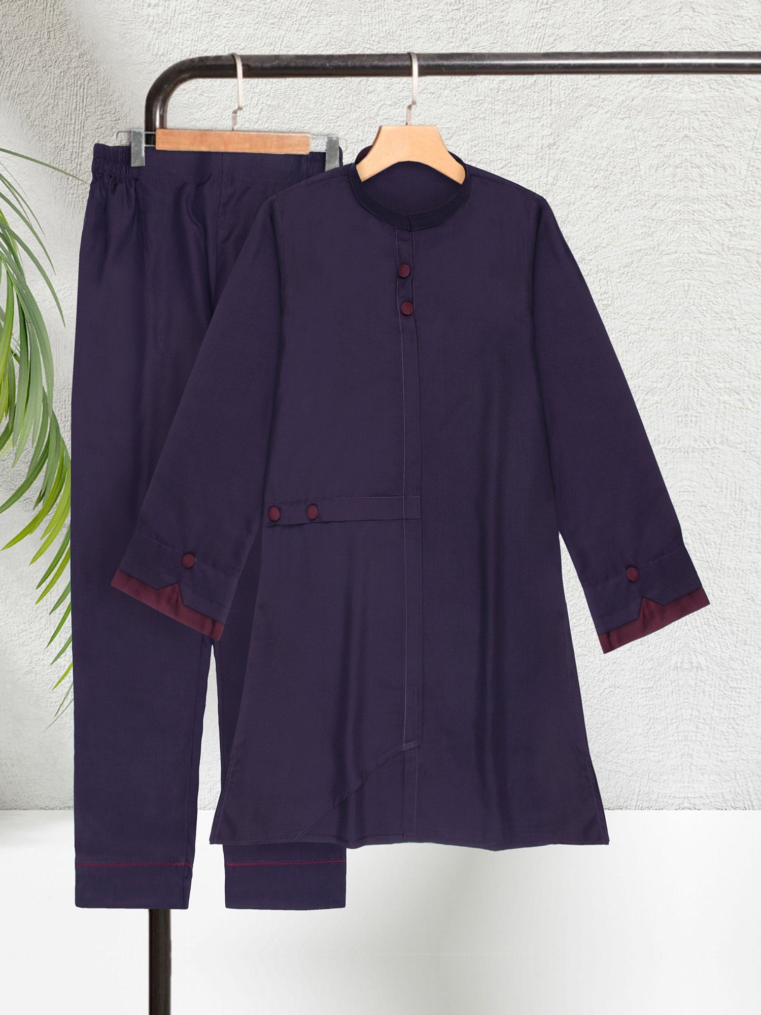 Purple Women 2Pcs Stitched Suit (All Season) VW02-A