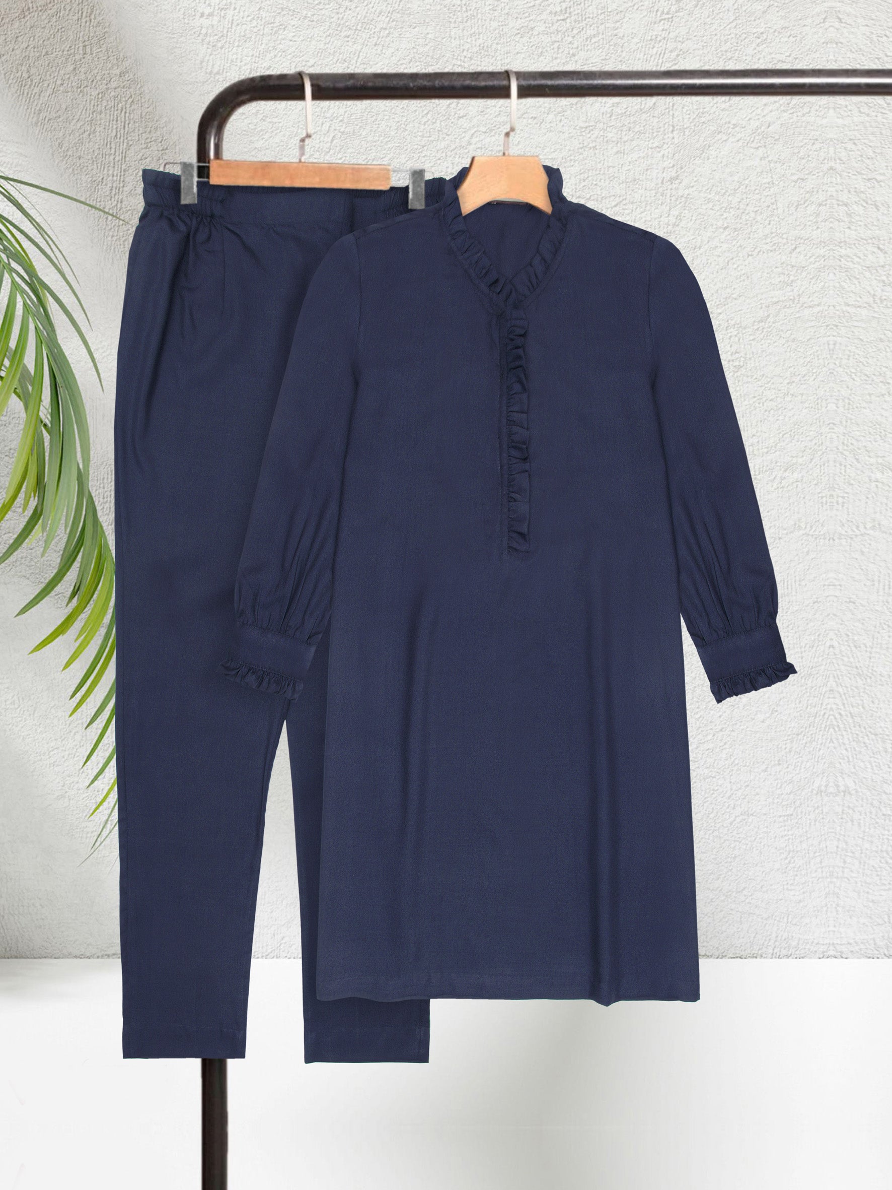 Navy Blue Women 2Pcs Stitched Suit (All Season) VW01-B