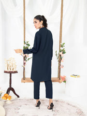 Navy Blue Women CO-ORDS Set  Stitched Suit (All Season) VW14-B