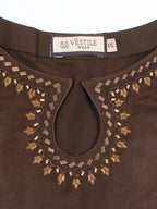Brown Embroidered Co-ord Set