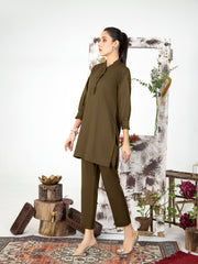 Brown Women CO-ORDS Set Stitched Suit VW01-A