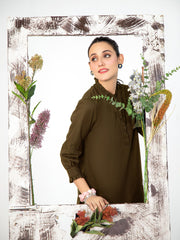 Brown Women CO-ORDS Set Stitched Suit VW01-A