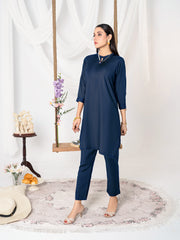 Blue Women CO-ORDS Set Stitched Suit (All Season) VW04-B