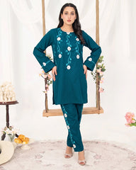 Aqua Green Women CO-ORDS Set Stitched Suit