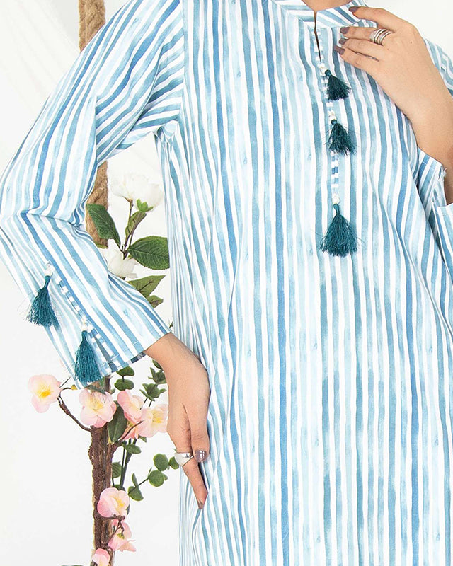 Aqua Strips Women CO-ORDS Set