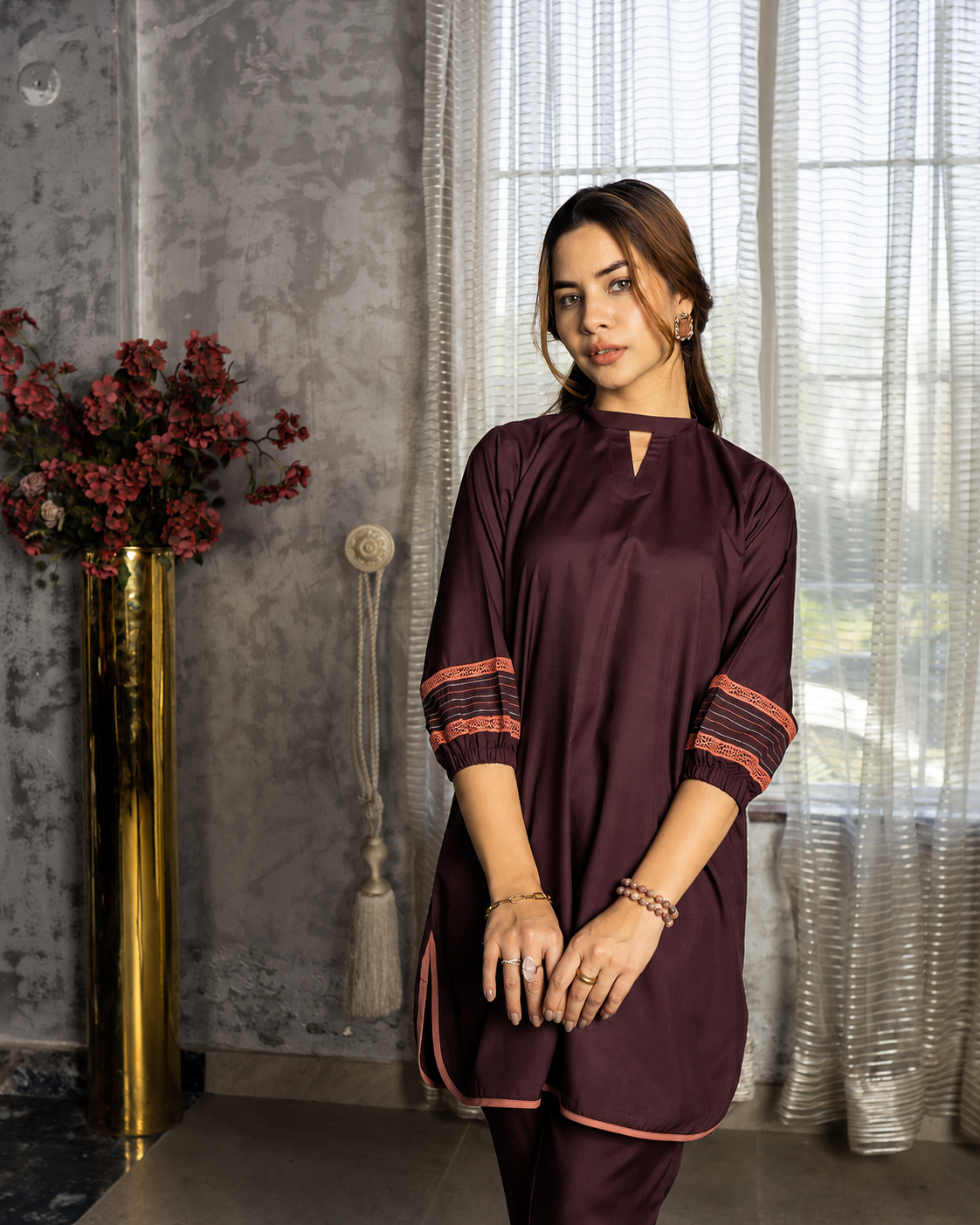 Burgundy Women CO-ORDS Set (All Season)