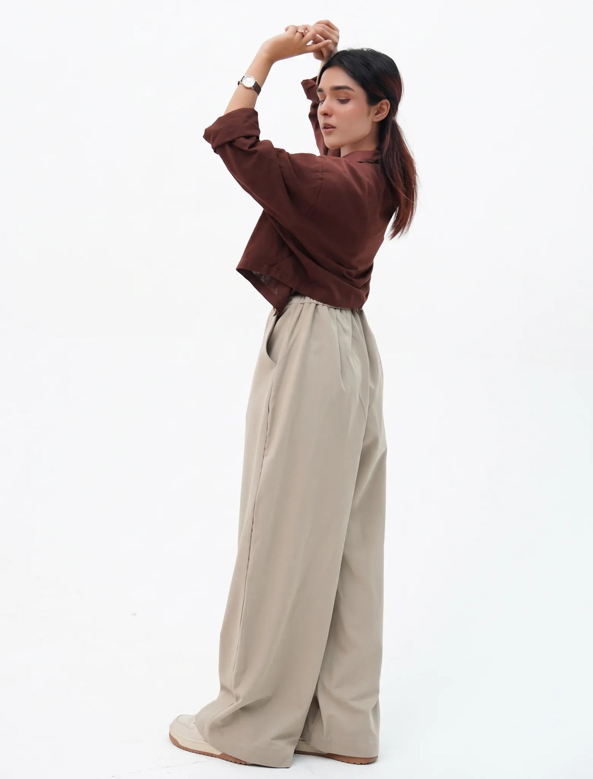 Ivory Wide-Leg Pants side view