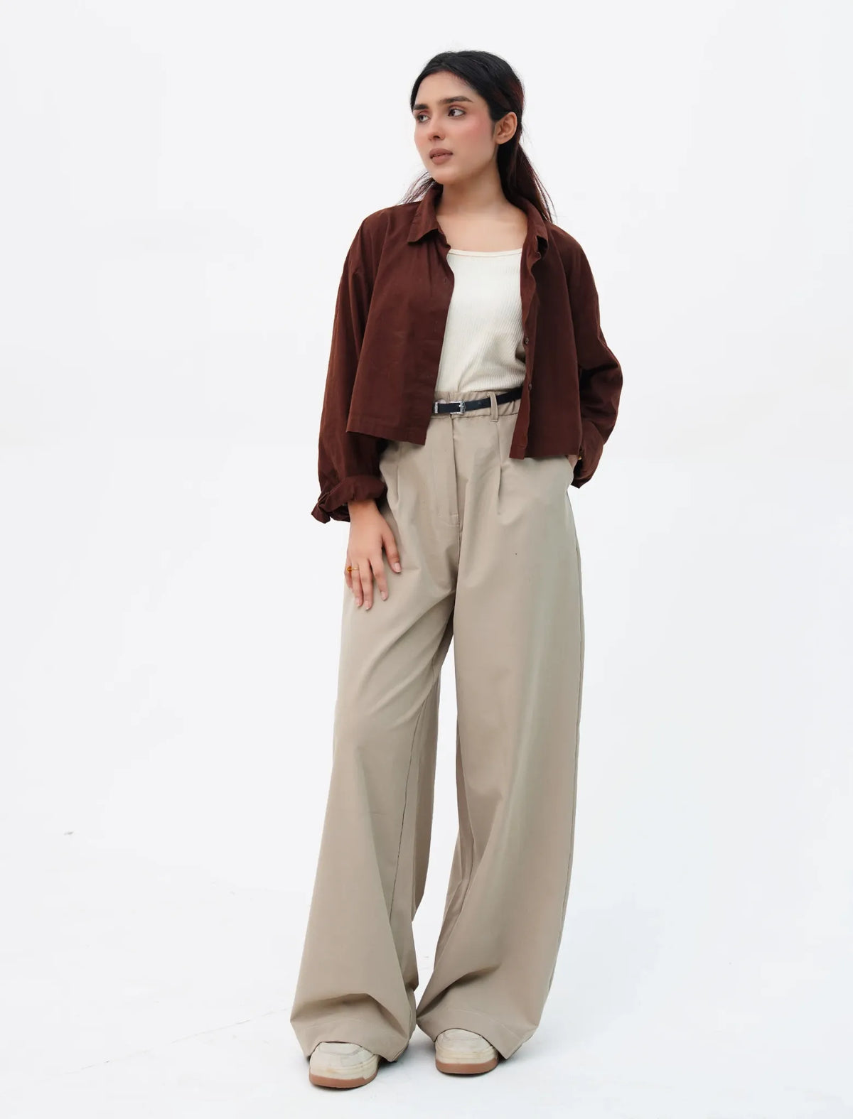 Ivory Wide-Leg Pants back view