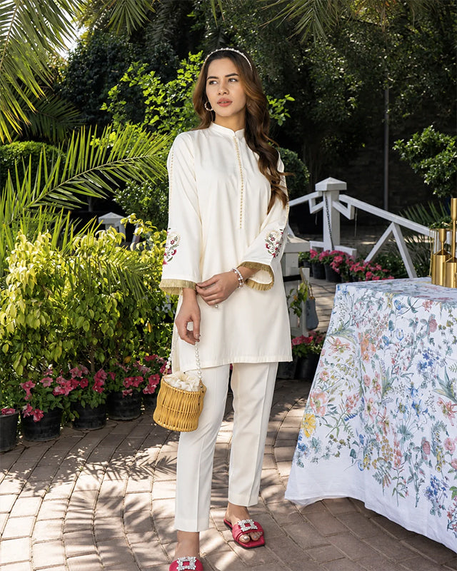 Cream Women CO-ORDS Set (All Season)