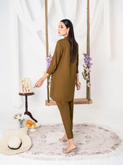 Deep Gold Women CO-ORDS Set Stitched Suit (All Season) VW04-A