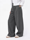 Ash Grey Wide-Leg Pants front view