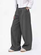 Ash Grey Wide-Leg Pants front view