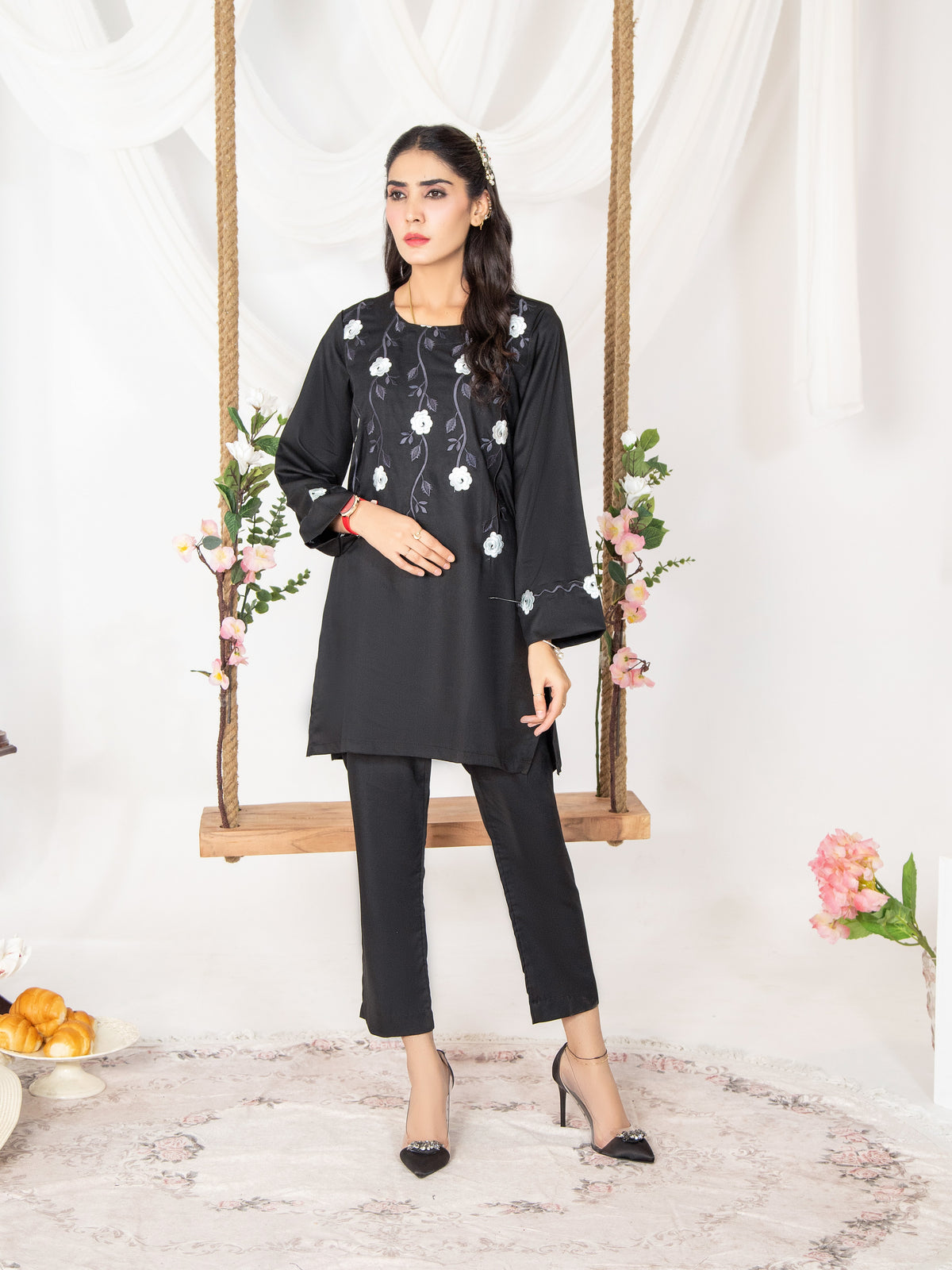 Black Women CO-ORDS Set Stitched Suit VW06-B