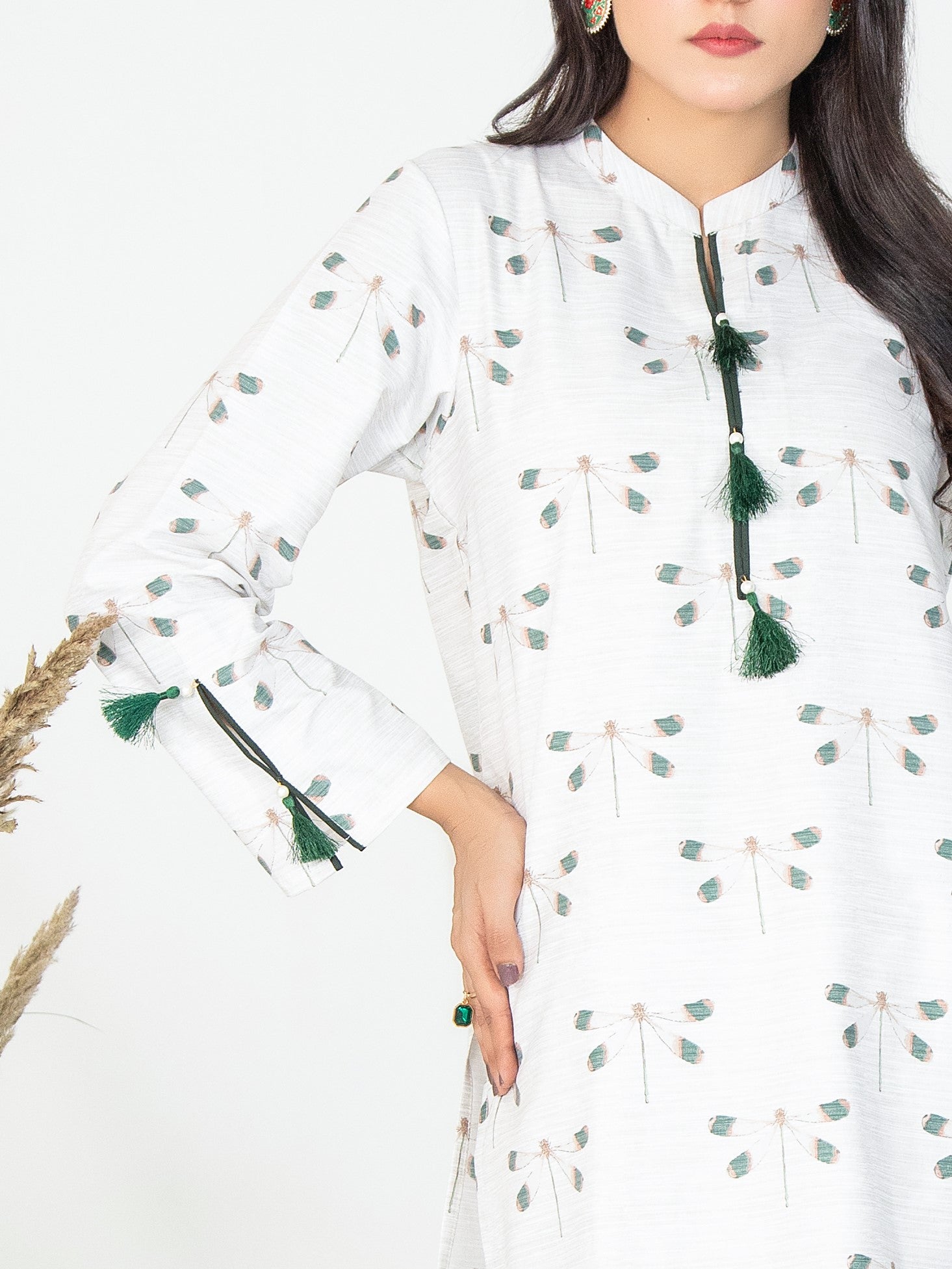 Butterfly Print Women CO-ORDS Set Stitched Suit VW07-A