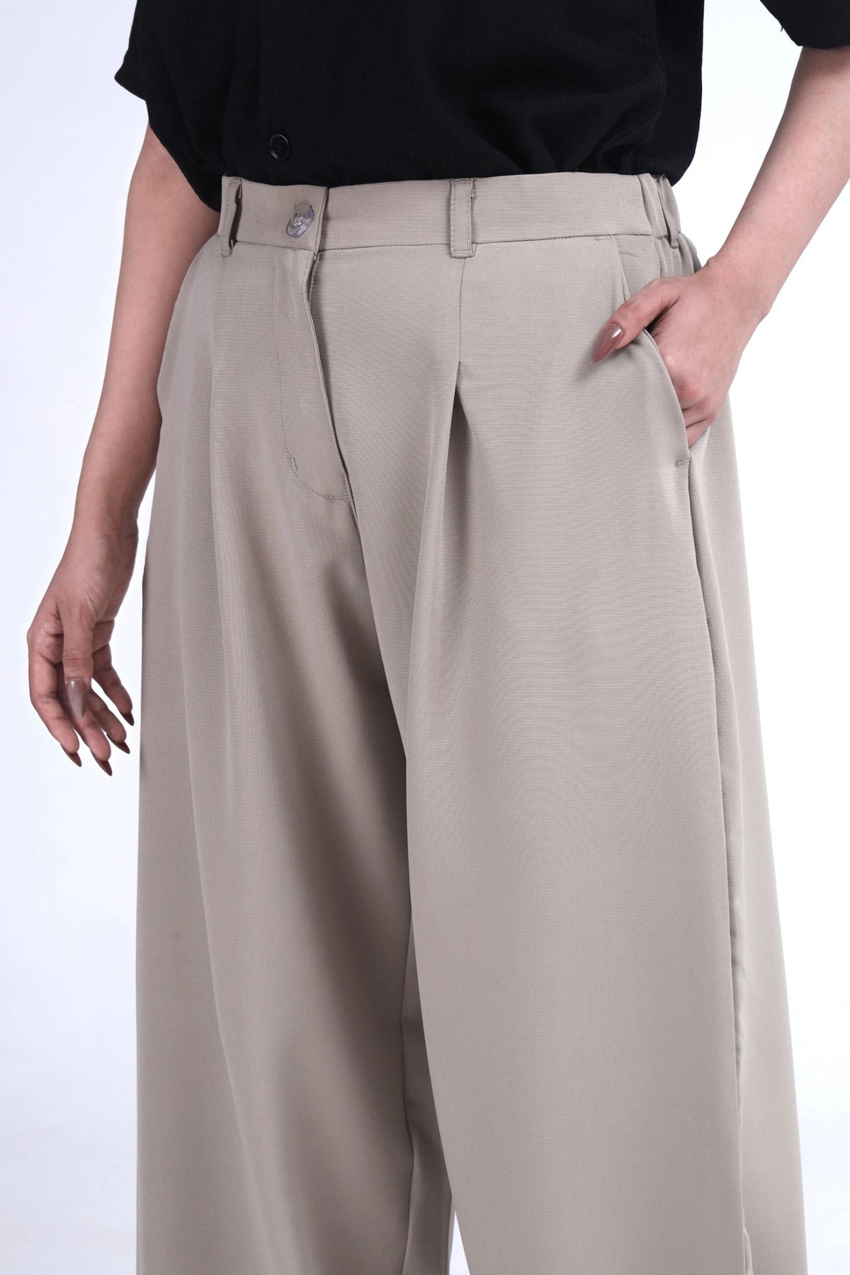 Ivory Wide-Leg Pants
