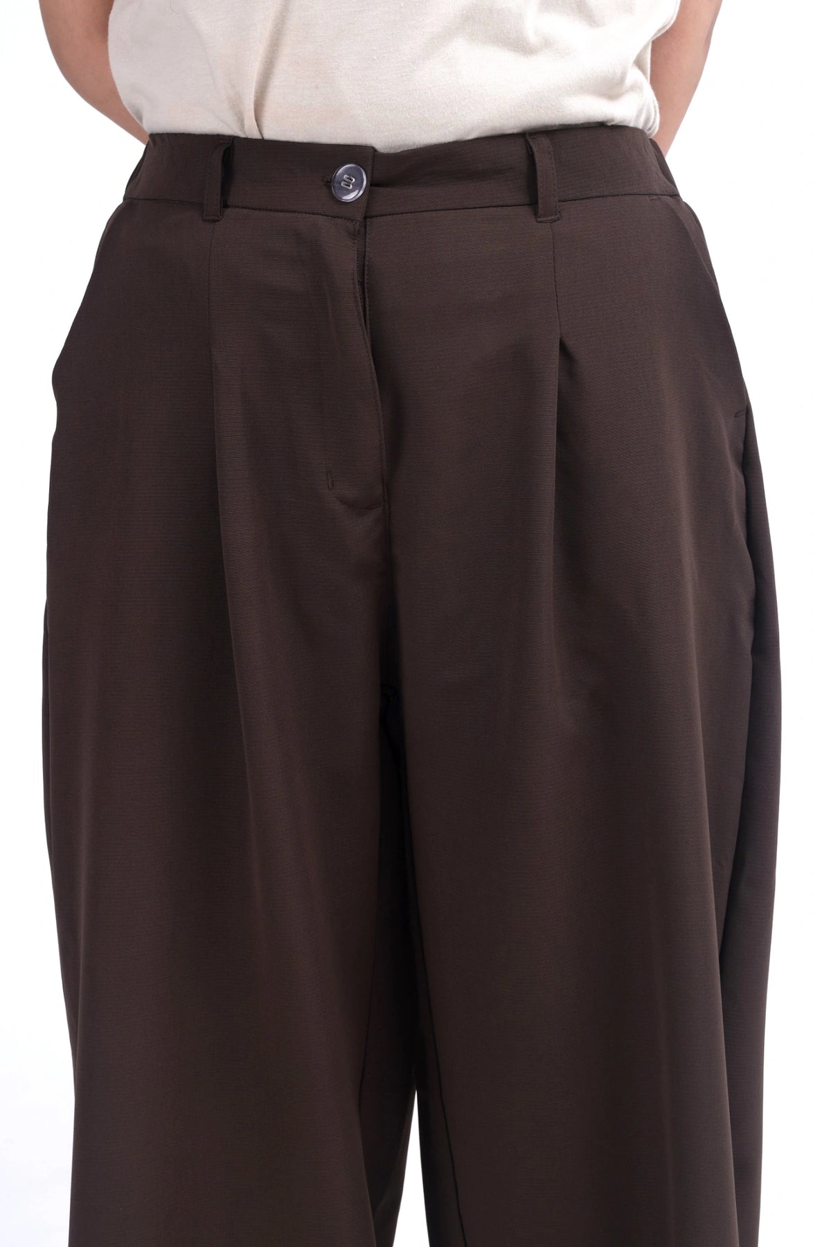 Mocha Brown Wide-Leg Pants