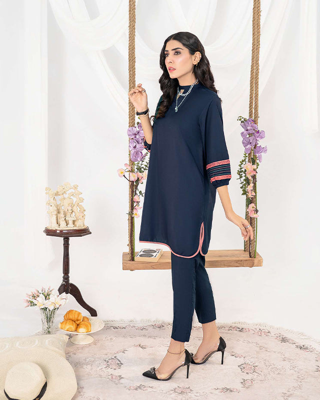 Navy Blue Women CO-ORDS Set (All Season)