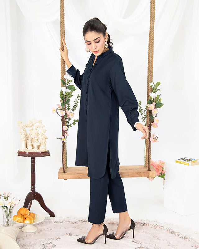 Navy Blue Women CO-ORDS Set (All Season)