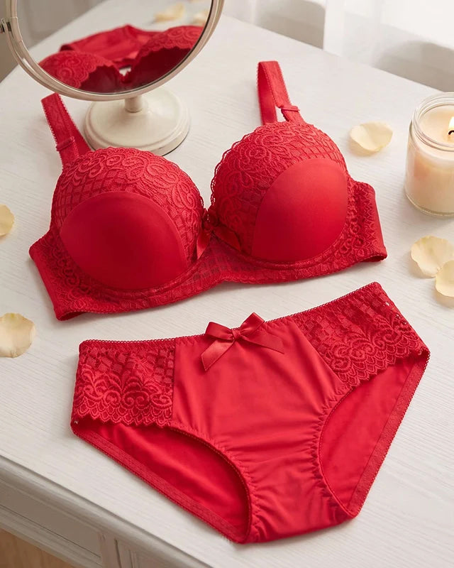 Bra & Brief Set - Red