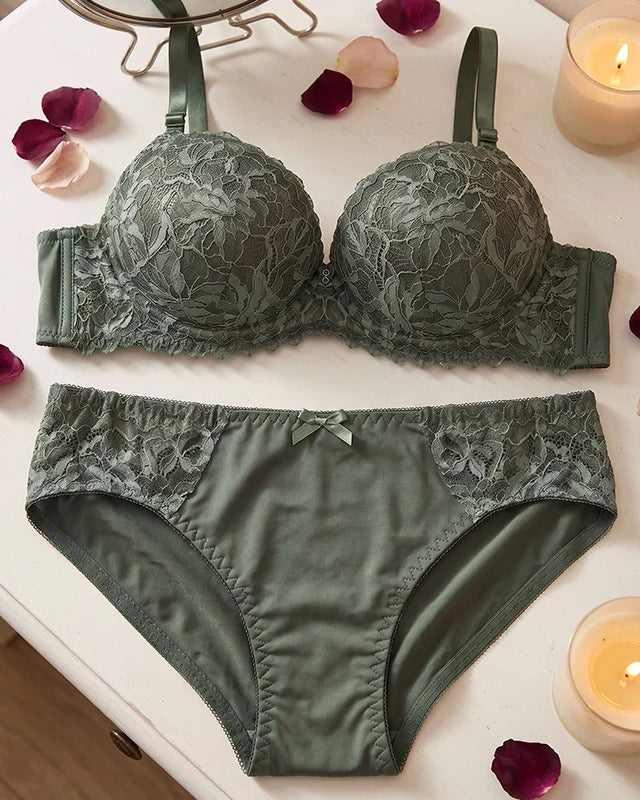 Bra & Brief Set - Olive Green