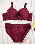 Bra & Brief Set - Maroon