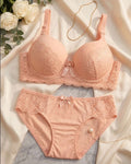 Bra & Brief Set - Peach