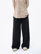 Midnight Black Wide-Leg Pants styled view