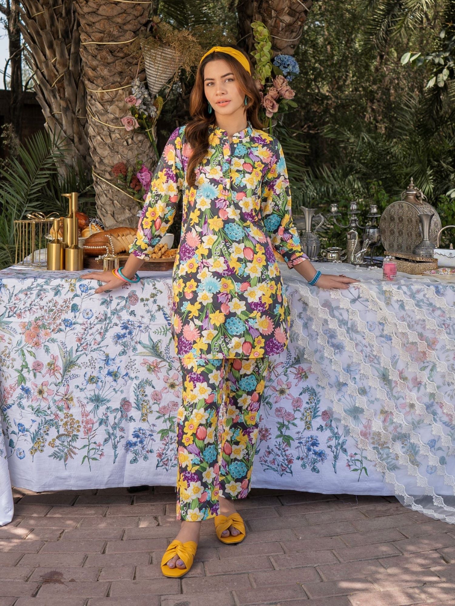 Floral Print Women 2Pcs Stitched Suit (All Season) VW01-C