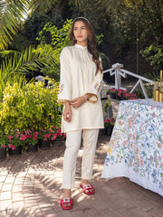 Cream Women CO-ORDS Set Stitched Suit (All Season) VW12-C