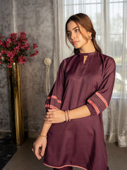 Burgundy Women CO-ORDS Set Stitched Suit (All Season) VW13-A