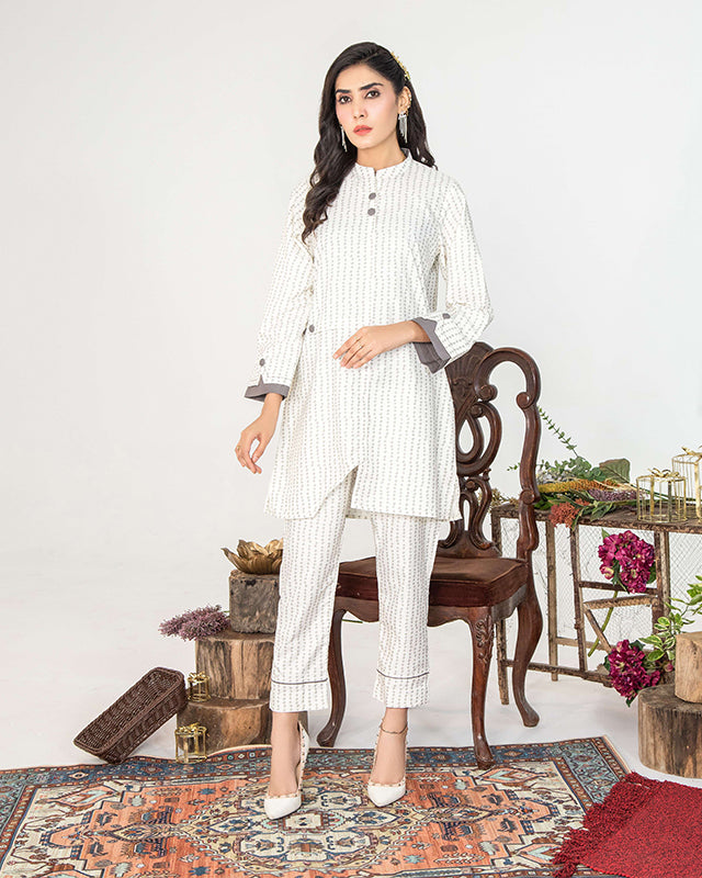 White Geometric Co-ord Set