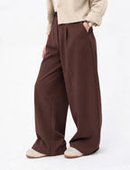 Mocha Brown Wide-Leg Pants front view